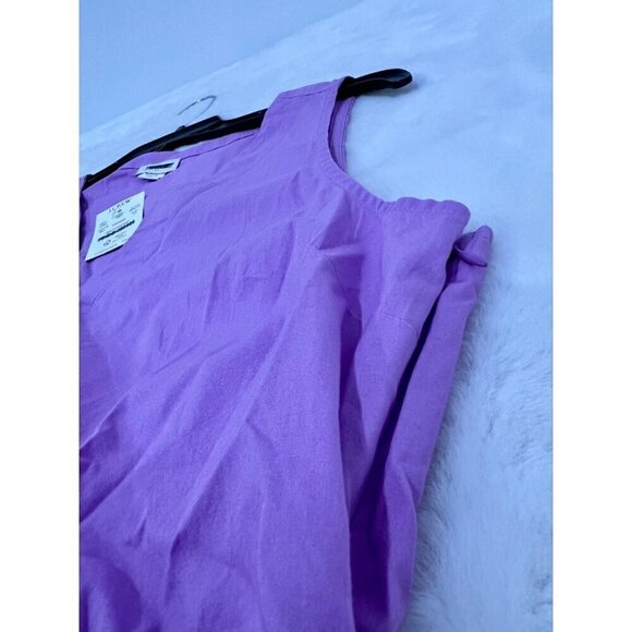 New J. Crew Size 10 Faux-Wrap Sleeveless Mini Dress Purple *Stain* - Picture 8 of 12